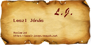 Leszl Jónás névjegykártya